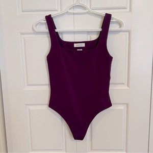 Aritzia Babaton Contour Tank Square-Neck Bodysuit | Women's Purple Bodysuit